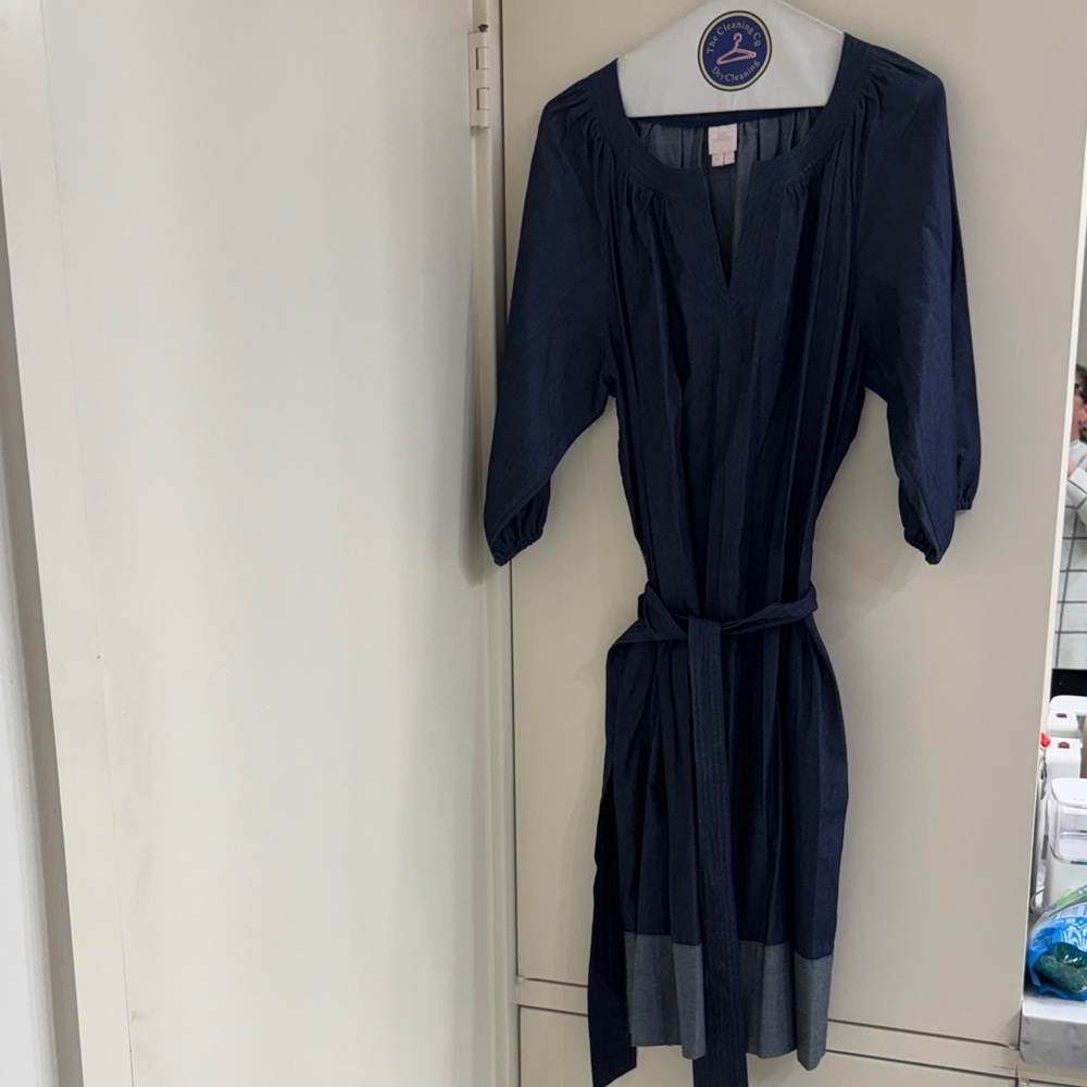 ANN MASHBURN Dark Blue Long Sleeve Dress
